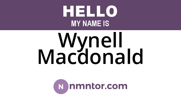 Wynell Macdonald