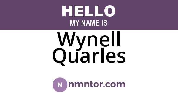 Wynell Quarles
