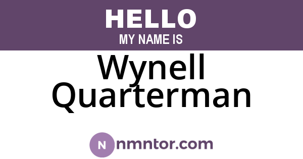 Wynell Quarterman