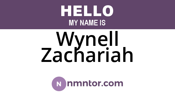Wynell Zachariah