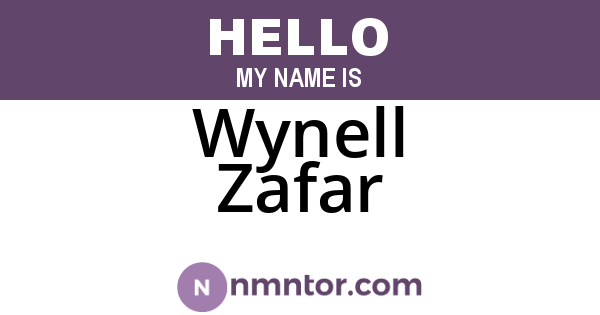 Wynell Zafar
