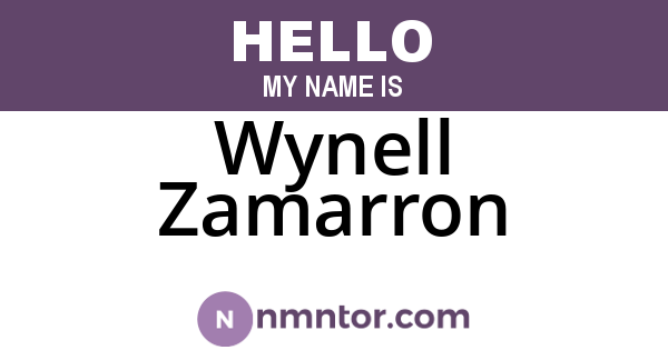 Wynell Zamarron