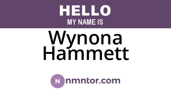 Wynona Hammett