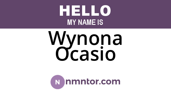 Wynona Ocasio