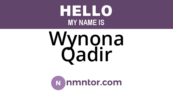 Wynona Qadir