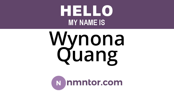 Wynona Quang