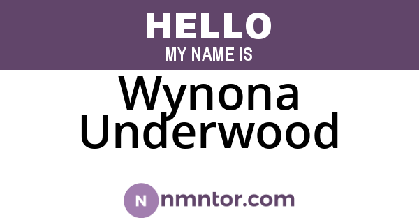 Wynona Underwood
