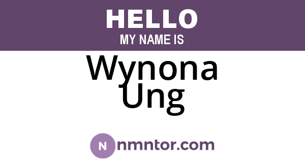 Wynona Ung