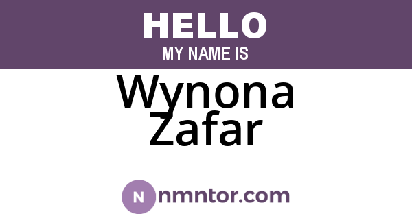 Wynona Zafar
