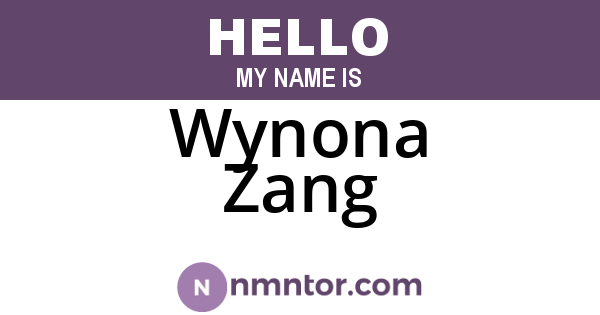 Wynona Zang