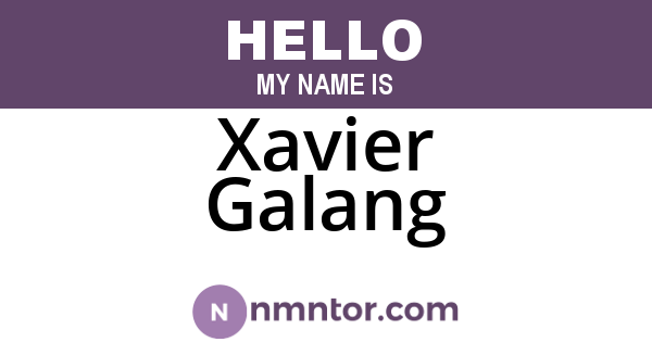 Xavier Galang