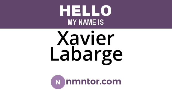 Xavier Labarge