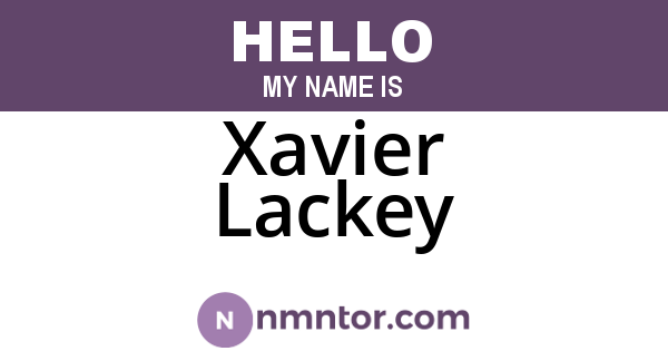 Xavier Lackey