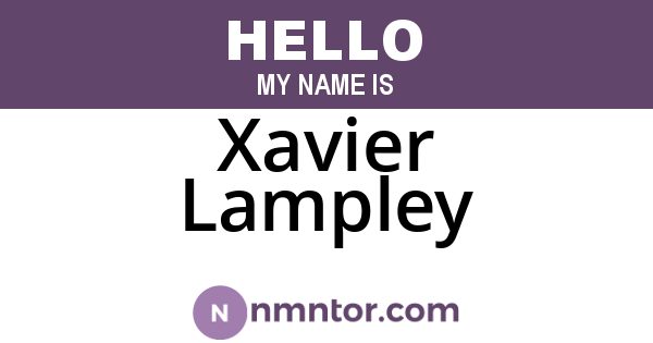 Xavier Lampley