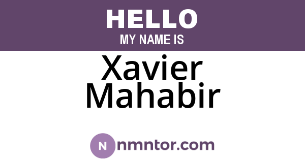 Xavier Mahabir