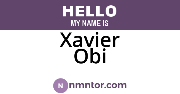 Xavier Obi