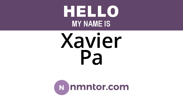 Xavier Pa