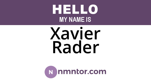 Xavier Rader