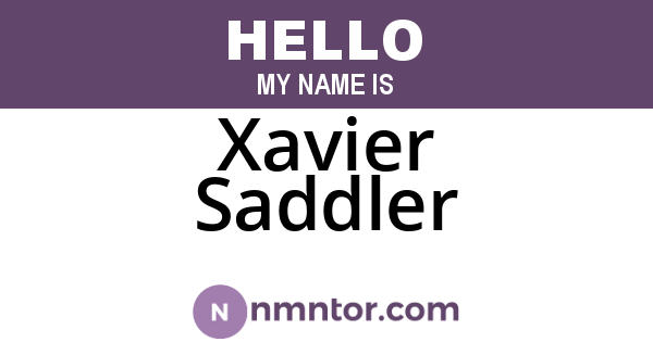Xavier Saddler