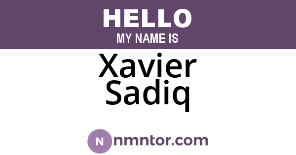 Xavier Sadiq