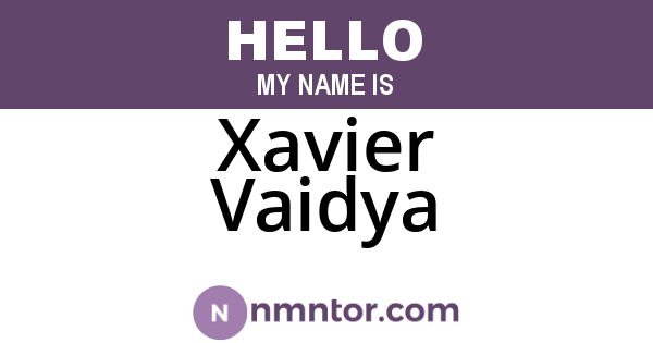 Xavier Vaidya