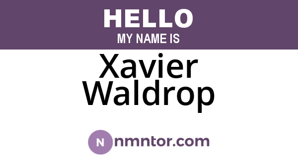 Xavier Waldrop