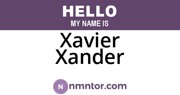 Xavier Xander