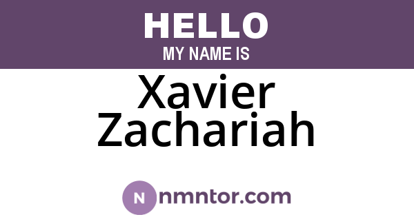 Xavier Zachariah