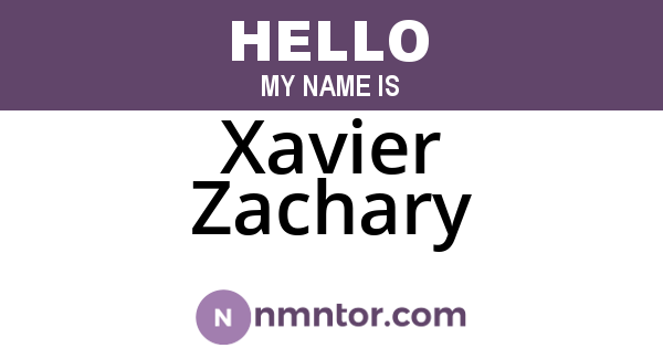 Xavier Zachary