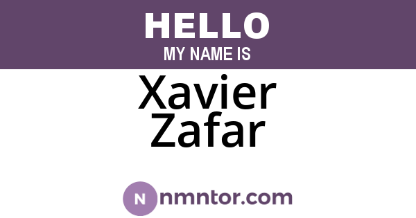Xavier Zafar