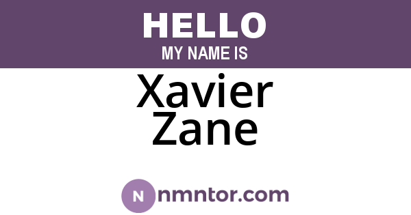 Xavier Zane