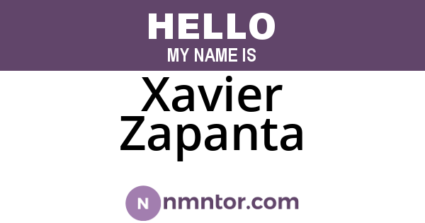 Xavier Zapanta