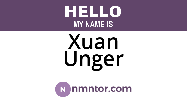 Xuan Unger