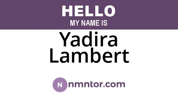Yadira Lambert