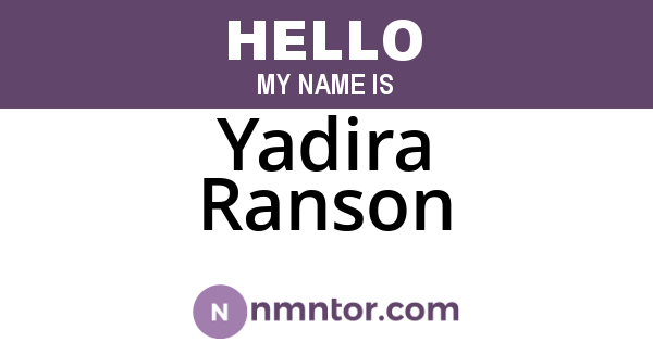 Yadira Ranson