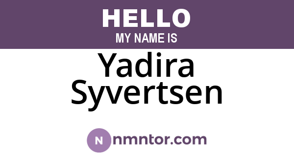 Yadira Syvertsen