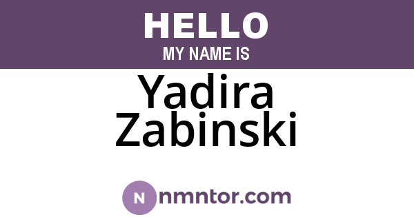 Yadira Zabinski