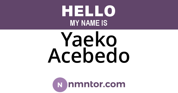 Yaeko Acebedo