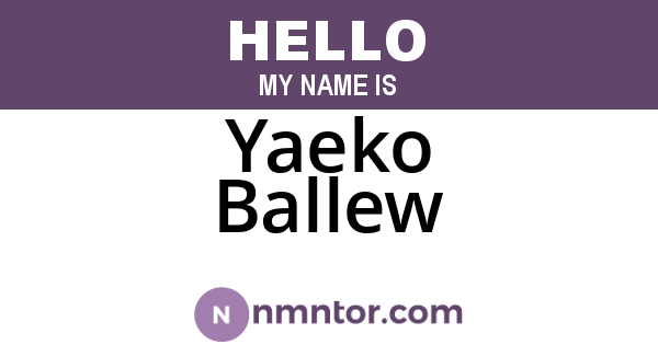 Yaeko Ballew