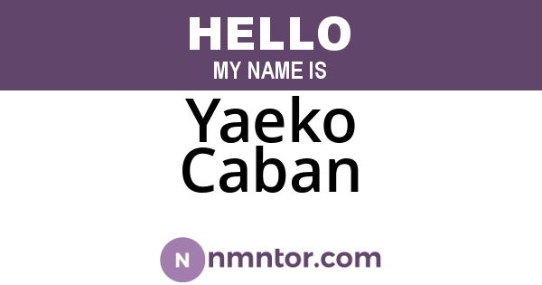 Yaeko Caban