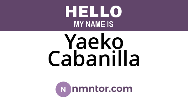 Yaeko Cabanilla