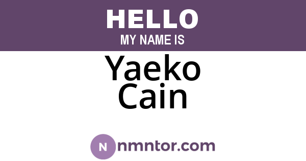 Yaeko Cain