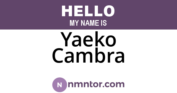 Yaeko Cambra