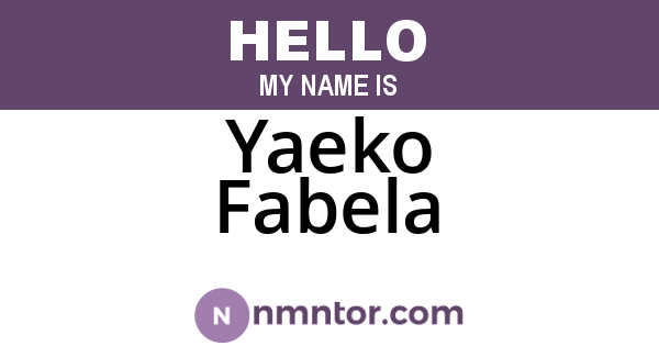 Yaeko Fabela