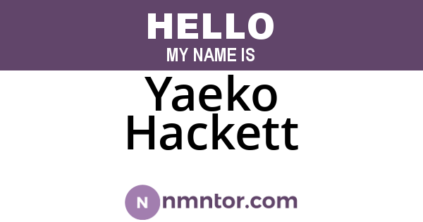 Yaeko Hackett