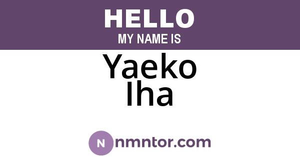 Yaeko Iha