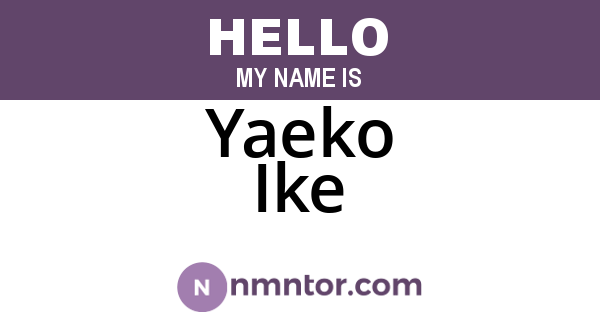 Yaeko Ike