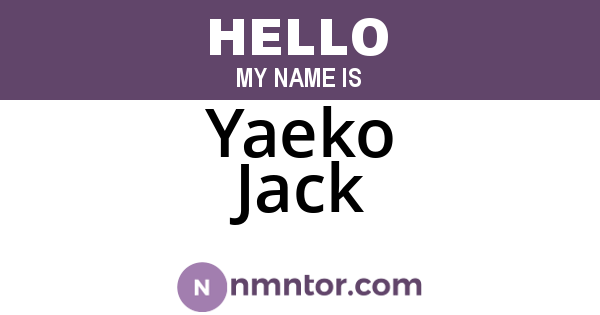 Yaeko Jack