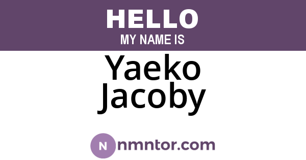 Yaeko Jacoby