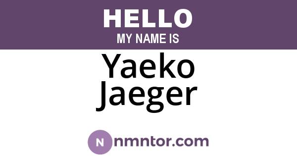 Yaeko Jaeger